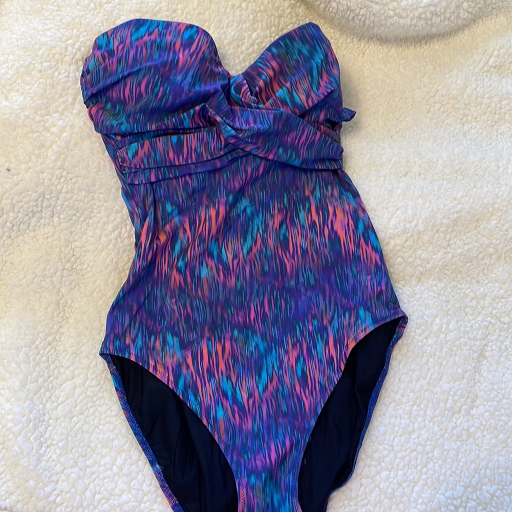 Gottex purple, blue and pink one piece size 12
